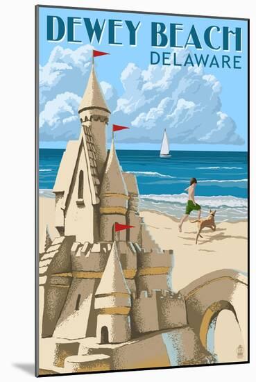 Dewey Beach, Delaware - Sandcastle-Lantern Press-Mounted Art Print