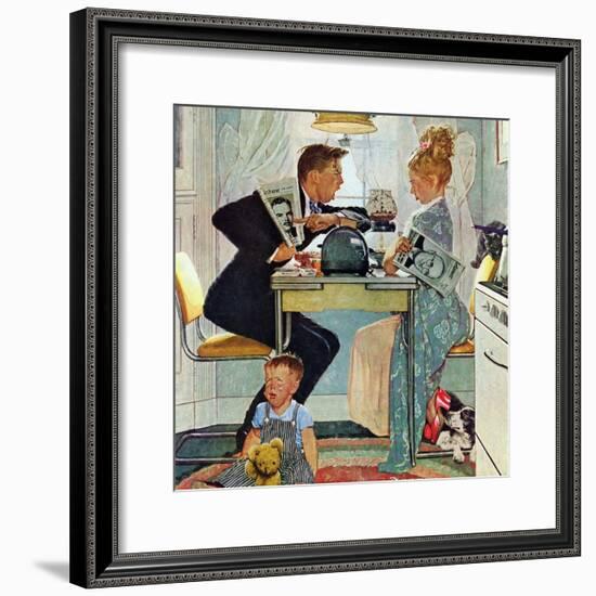 "Dewey v. Truman", October 30,1948-Norman Rockwell-Framed Giclee Print