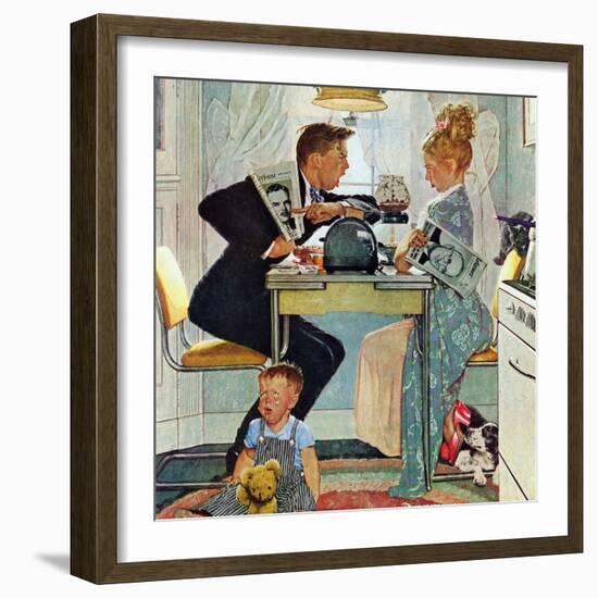 "Dewey v. Truman", October 30,1948-Norman Rockwell-Framed Giclee Print