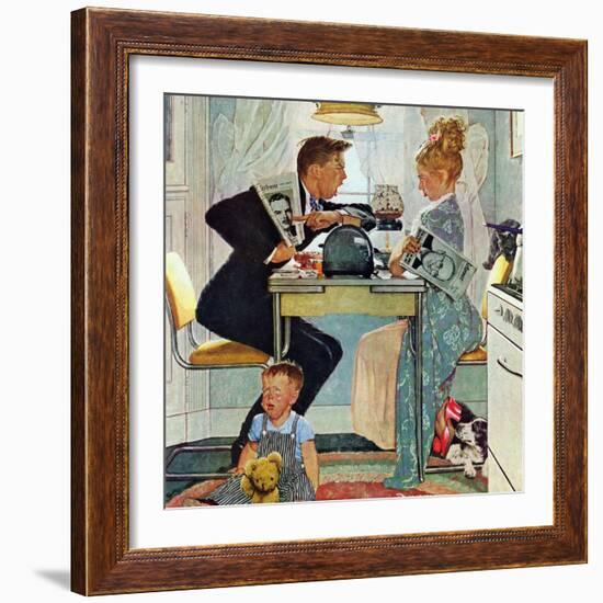 "Dewey v. Truman", October 30,1948-Norman Rockwell-Framed Giclee Print