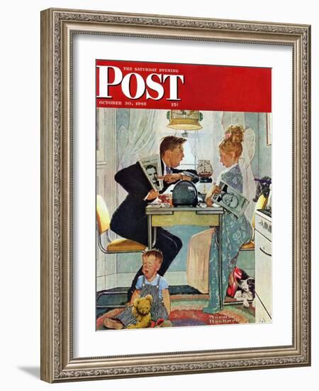 "Dewey v. Truman" Saturday Evening Post Cover, October 30,1948-Norman Rockwell-Framed Giclee Print