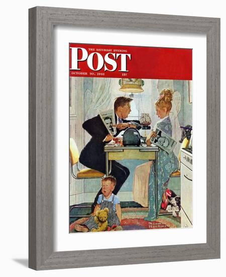 "Dewey v. Truman" Saturday Evening Post Cover, October 30,1948-Norman Rockwell-Framed Giclee Print