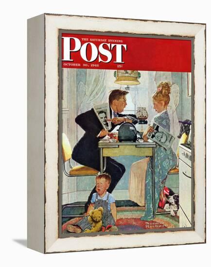 "Dewey v. Truman" Saturday Evening Post Cover, October 30,1948-Norman Rockwell-Framed Premier Image Canvas