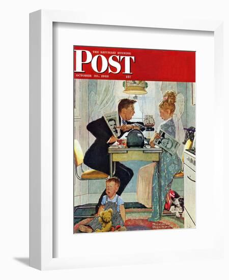 "Dewey v. Truman" Saturday Evening Post Cover, October 30,1948-Norman Rockwell-Framed Giclee Print