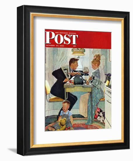 "Dewey v. Truman" Saturday Evening Post Cover, October 30,1948-Norman Rockwell-Framed Giclee Print