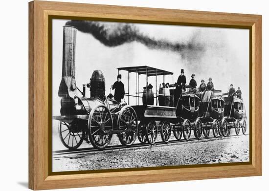 "DeWitt Clinton" Locomotive-Science Source-Framed Premier Image Canvas