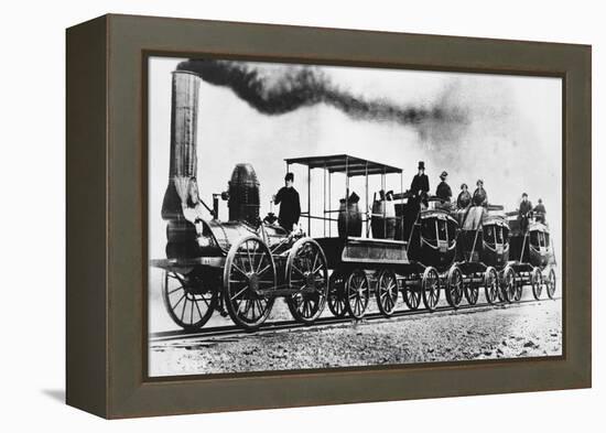 "DeWitt Clinton" Locomotive-Science Source-Framed Premier Image Canvas