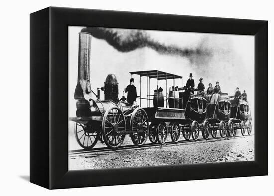 "DeWitt Clinton" Locomotive-Science Source-Framed Premier Image Canvas