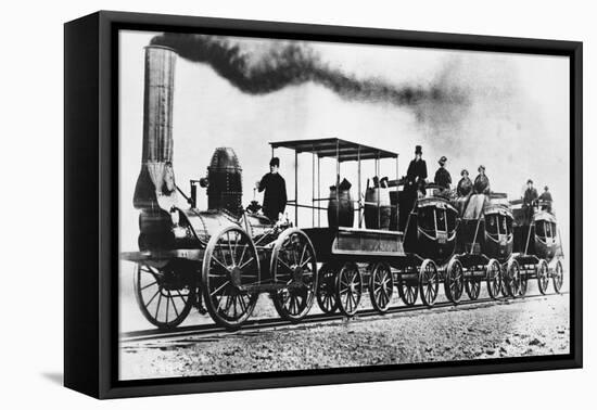 "DeWitt Clinton" Locomotive-Science Source-Framed Premier Image Canvas