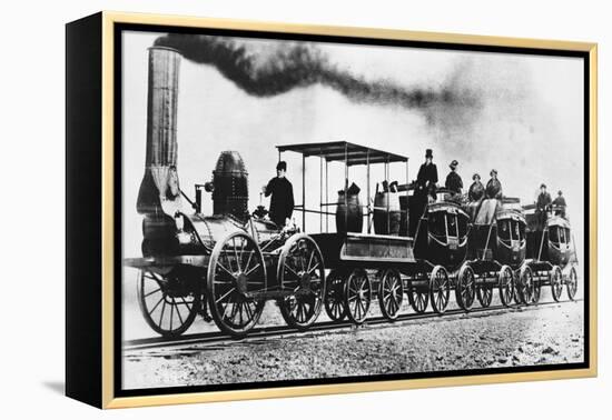 "DeWitt Clinton" Locomotive-Science Source-Framed Premier Image Canvas