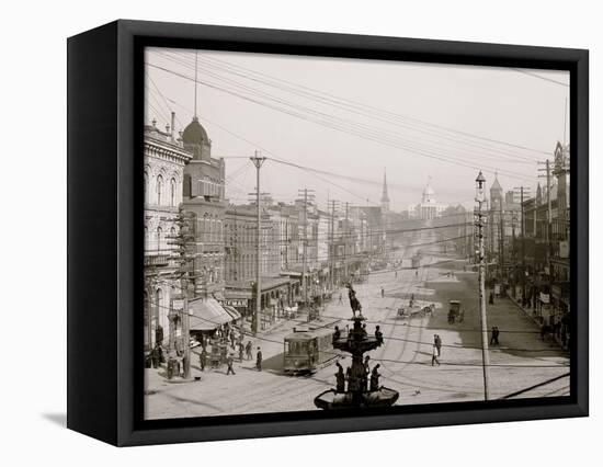 Dexter Avenue and the Capitol, Montgomery, Ala.-null-Framed Stretched Canvas