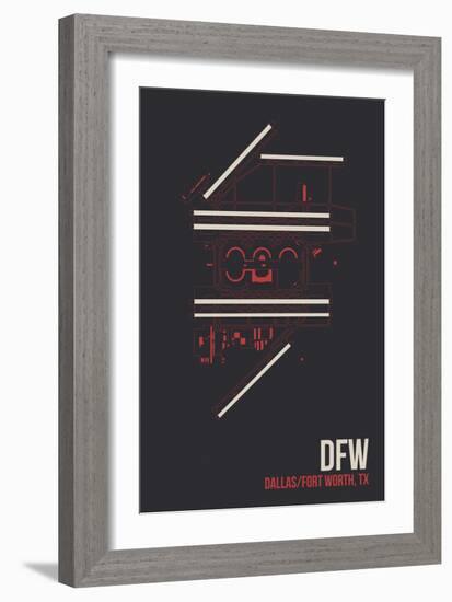 DFW Airport Layout-08 Left-Framed Giclee Print