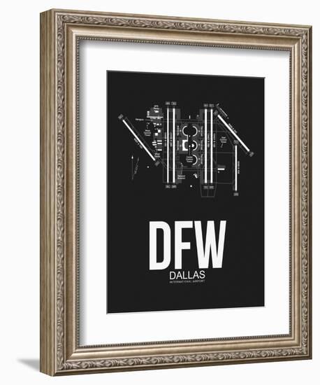 DFW Dallas Airport Black-NaxArt-Framed Art Print