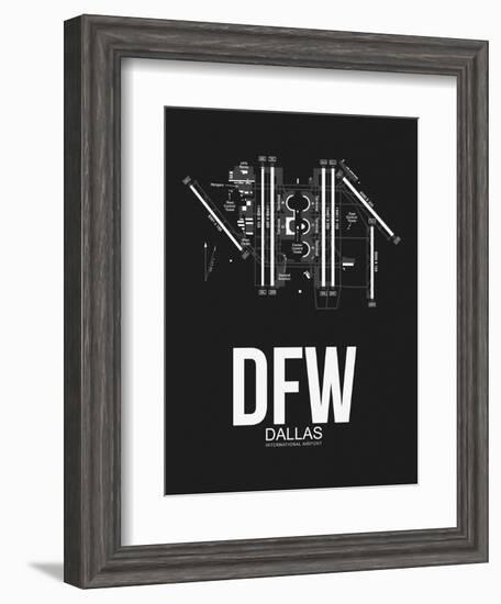 DFW Dallas Airport Black-NaxArt-Framed Art Print