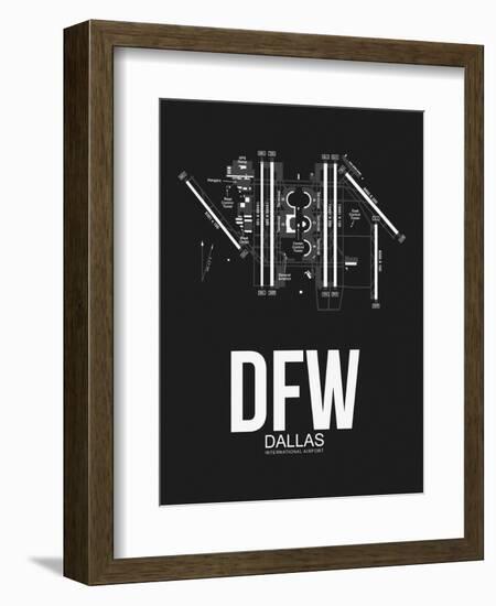 DFW Dallas Airport Black-NaxArt-Framed Art Print