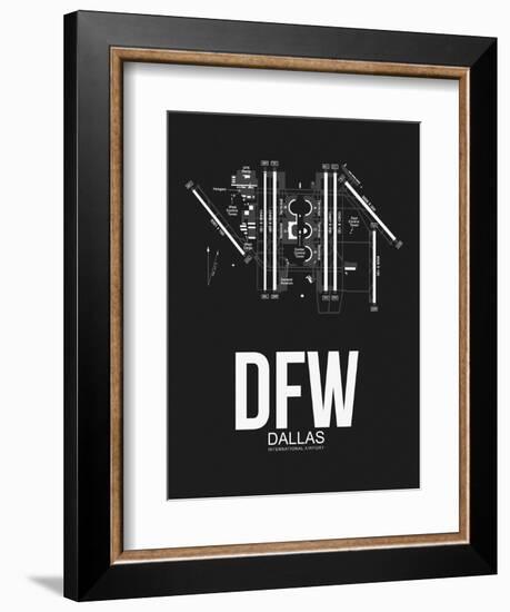 DFW Dallas Airport Black-NaxArt-Framed Art Print