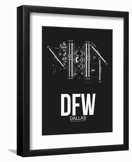 DFW Dallas Airport Black-NaxArt-Framed Art Print