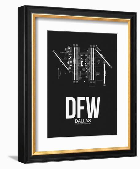 DFW Dallas Airport Black-NaxArt-Framed Art Print