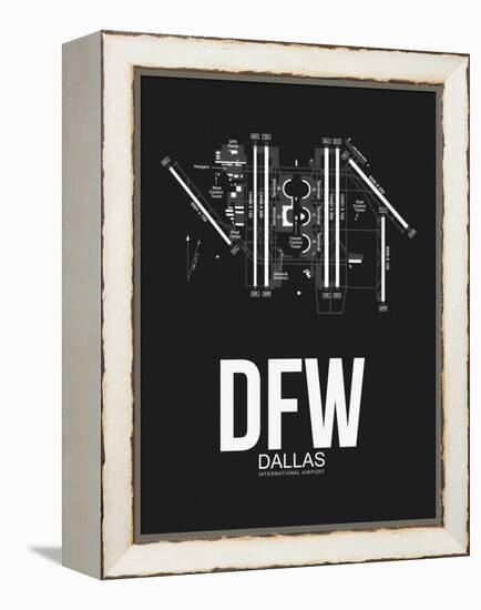 DFW Dallas Airport Black-NaxArt-Framed Stretched Canvas