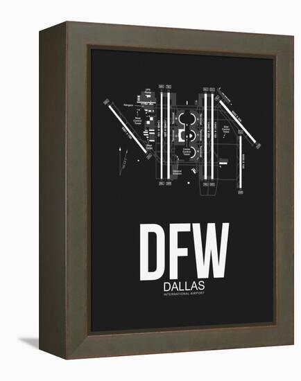 DFW Dallas Airport Black-NaxArt-Framed Stretched Canvas