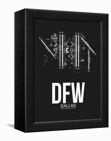 DFW Dallas Airport Black-NaxArt-Framed Stretched Canvas