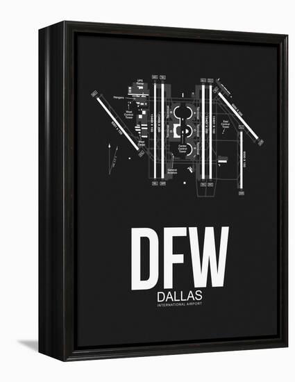 DFW Dallas Airport Black-NaxArt-Framed Stretched Canvas