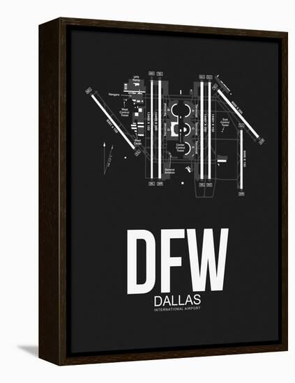 DFW Dallas Airport Black-NaxArt-Framed Stretched Canvas