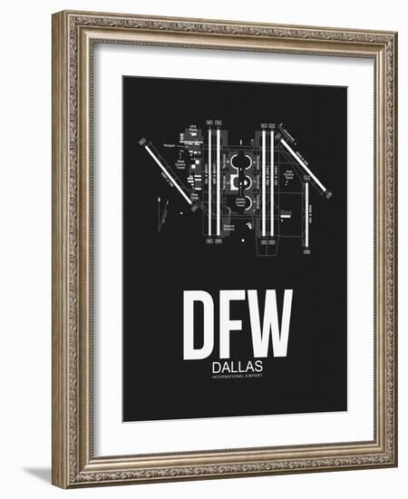 DFW Dallas Airport Black-NaxArt-Framed Art Print