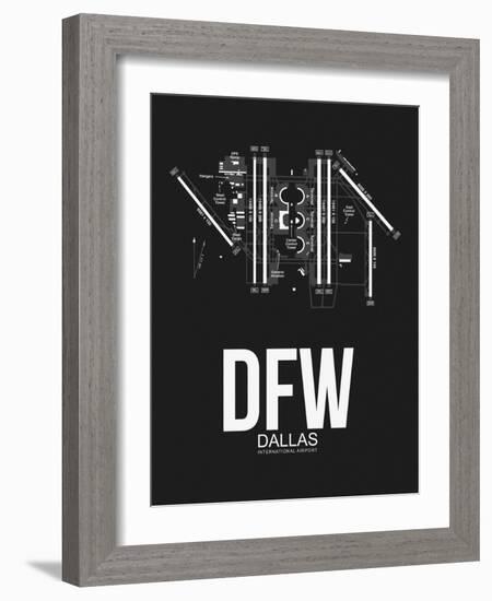 DFW Dallas Airport Black-NaxArt-Framed Art Print