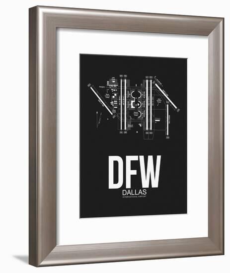 DFW Dallas Airport Black-NaxArt-Framed Art Print