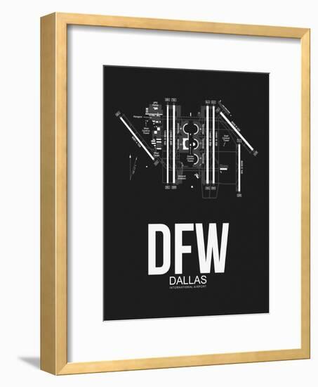 DFW Dallas Airport Black-NaxArt-Framed Art Print