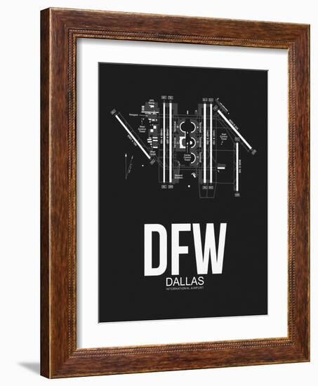 DFW Dallas Airport Black-NaxArt-Framed Art Print