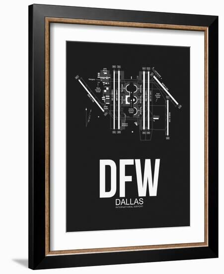 DFW Dallas Airport Black-NaxArt-Framed Art Print