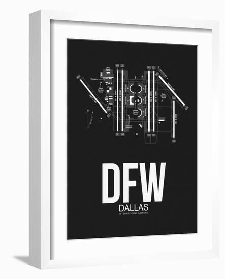 DFW Dallas Airport Black-NaxArt-Framed Art Print