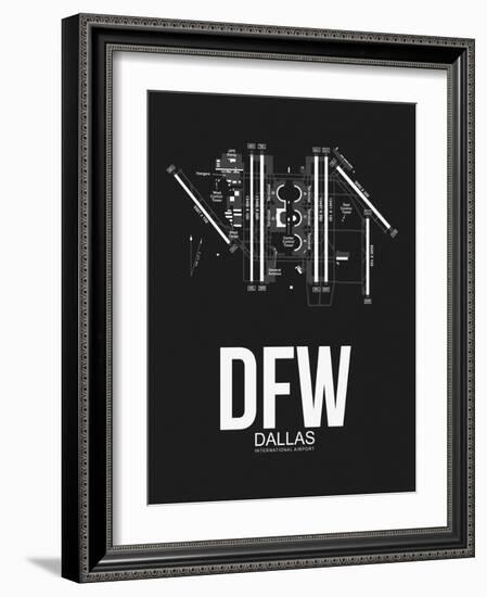 DFW Dallas Airport Black-NaxArt-Framed Art Print