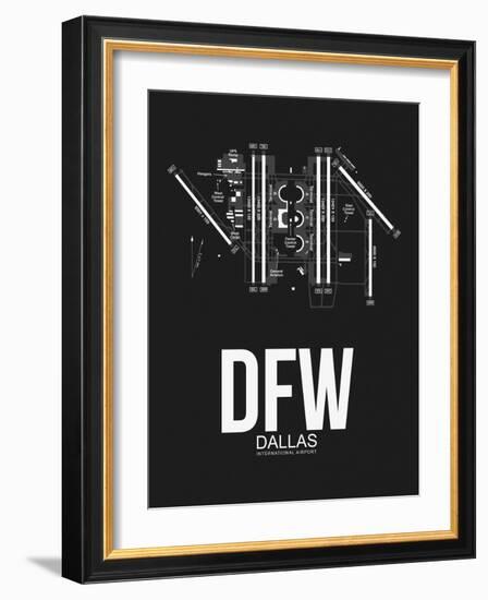 DFW Dallas Airport Black-NaxArt-Framed Art Print