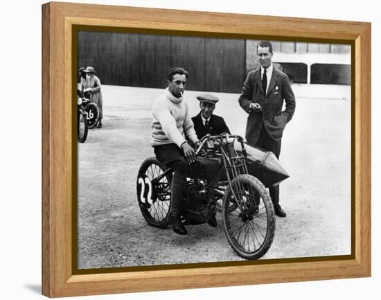 Dh Davidson on a Flat Twin Harley-Davidson, Brooklands, Surrey, 1920-null-Framed Premier Image Canvas