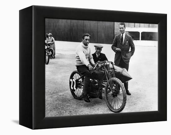 Dh Davidson on a Flat Twin Harley-Davidson, Brooklands, Surrey, 1920-null-Framed Premier Image Canvas