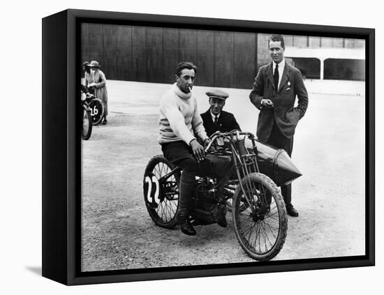 Dh Davidson on a Flat Twin Harley-Davidson, Brooklands, Surrey, 1920-null-Framed Premier Image Canvas