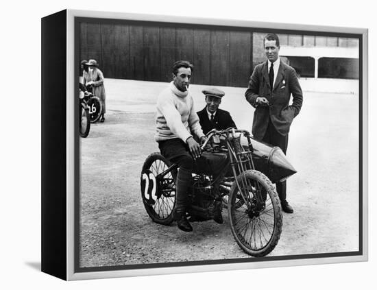 Dh Davidson on a Flat Twin Harley-Davidson, Brooklands, Surrey, 1920-null-Framed Premier Image Canvas