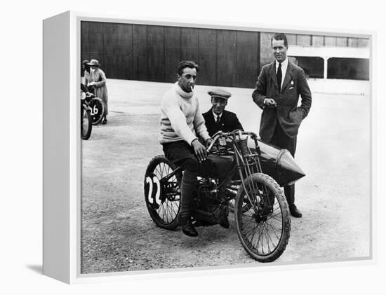 Dh Davidson on a Flat Twin Harley-Davidson, Brooklands, Surrey, 1920-null-Framed Premier Image Canvas