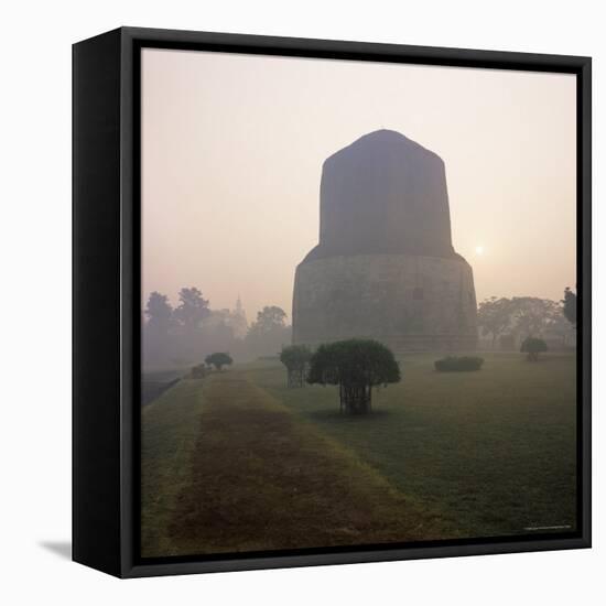 Dhamekh Stupa, Buddhist Pilgrimage Site, Sarnath, Near Varanasi, Uttar Pradesh State, India, Asia-James Gritz-Framed Premier Image Canvas