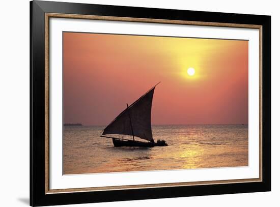 Dhow at Sunset-Lee Frost-Framed Giclee Print