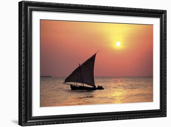 Dhow at Sunset-Lee Frost-Framed Giclee Print