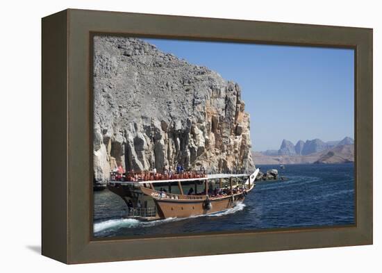 Dhow in Musandam Fjords, Oman, Middle East-Rolf Richardson-Framed Premier Image Canvas