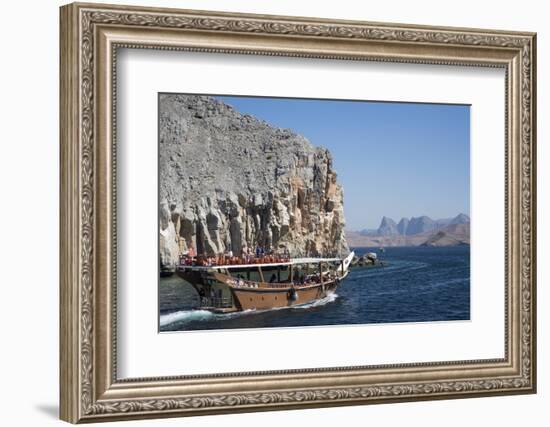 Dhow in Musandam Fjords, Oman, Middle East-Rolf Richardson-Framed Photographic Print