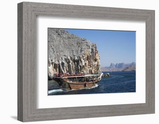 Dhow in Musandam Fjords, Oman, Middle East-Rolf Richardson-Framed Photographic Print