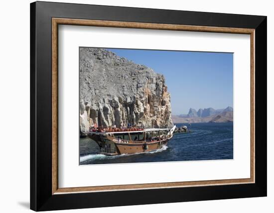 Dhow in Musandam Fjords, Oman, Middle East-Rolf Richardson-Framed Photographic Print