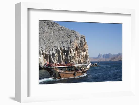 Dhow in Musandam Fjords, Oman, Middle East-Rolf Richardson-Framed Photographic Print