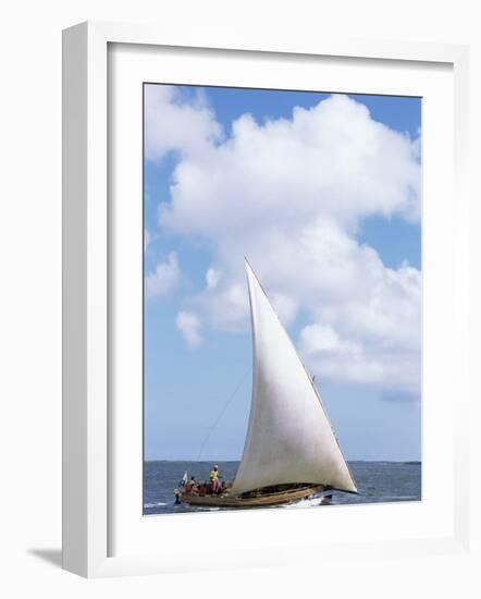 Dhow in the Indian Ocean, Lamu Island, Kenya, East Africa, Africa-Storm Stanley-Framed Photographic Print